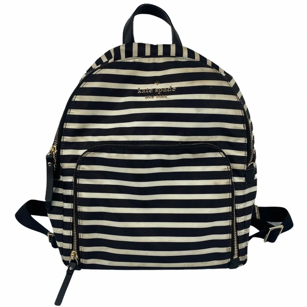 Kate Spade Black & White Striped Backpack